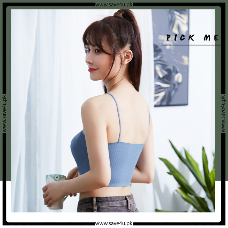 Ladies Spaghetti Straps Thin Padded Comfy Nylon Bra