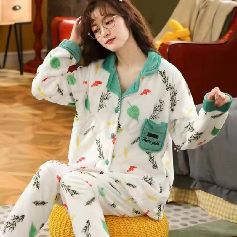 Cute Printed Design Comfy Fleece Suit for Girls