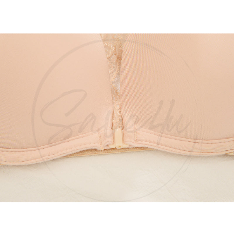 Front Open Padded Push-up Wireless Bra with Cross Back Design