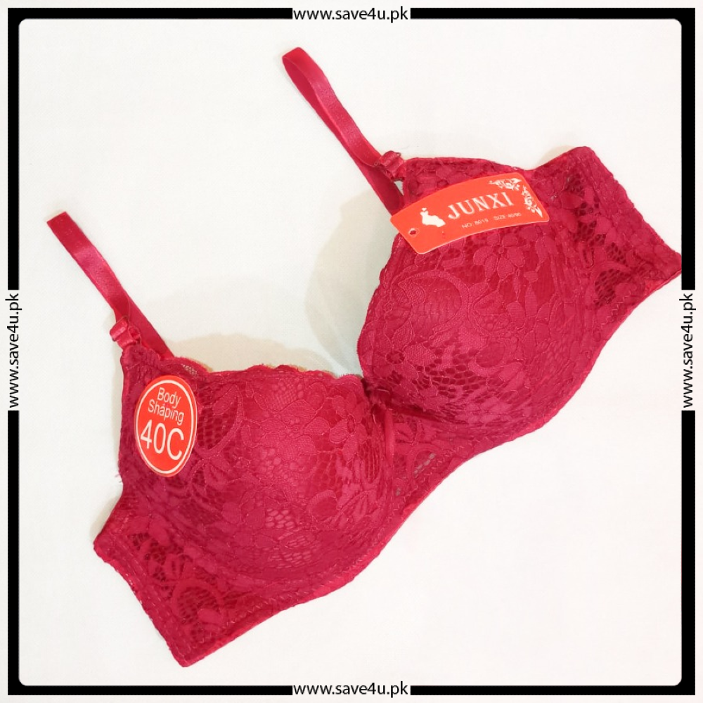Thin Padded Floral Lace Design Wired Push-up Bra