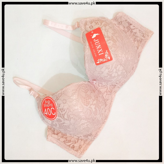 Thin Padded Floral Lace Design Wired Push-up Bra