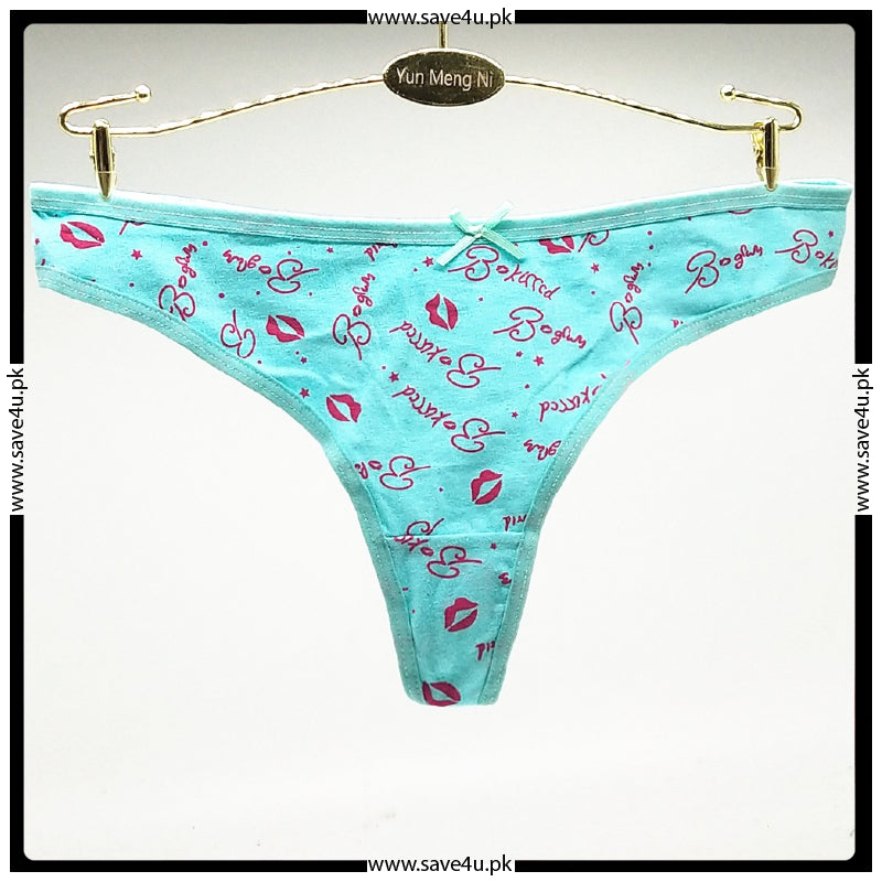 Pack of 3 Printed Seamless Cotton Thong Panties