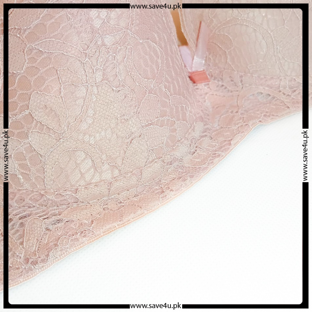 Thin Padded Floral Lace Design Wired Push-up Bra