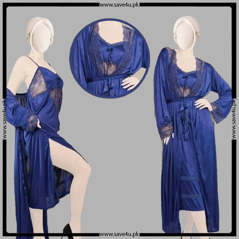 2 Pcs Effortless Elegance Satin Silk Nighty