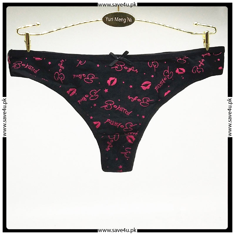 Pack of 3 Printed Seamless Cotton Thong Panties
