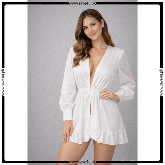 Chic Stylish White Robe