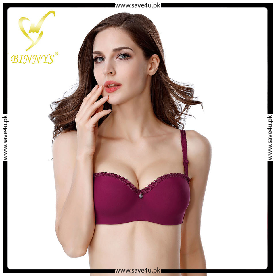 Lace-Edged Seamless Demi Bra