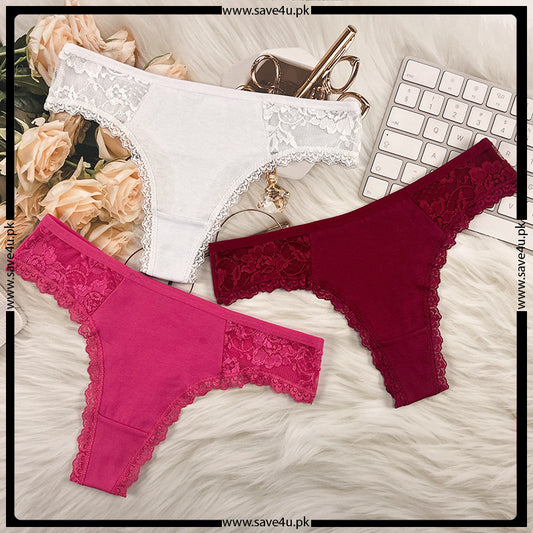 Pack of 2 Soft Touch Lacy Thongs