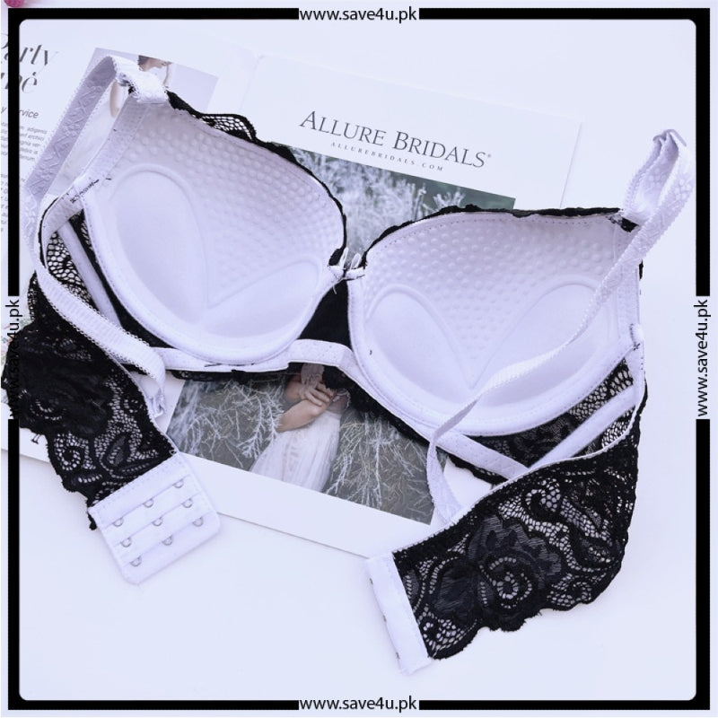 Padded Wired Push Up Bra With Thong