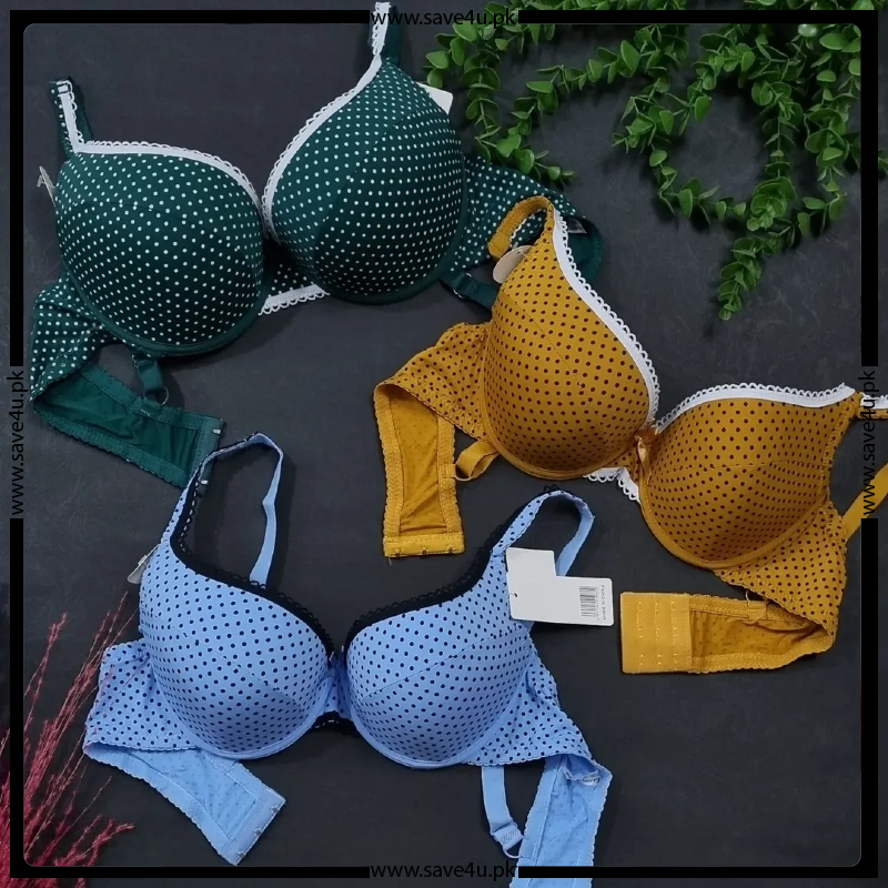 Polka Dot Printed Thin Padded Bra & Panty Set