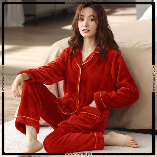 Thick Fluffy Warm Winter Pajama Set