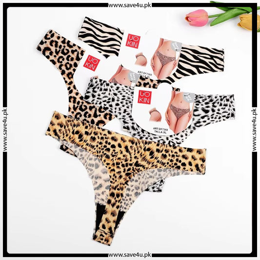 Pack of 2 Cheeta Printed Thong Panties