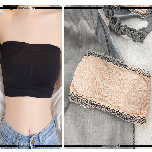 Pack of 2 Strapless Padded Wireless Bra