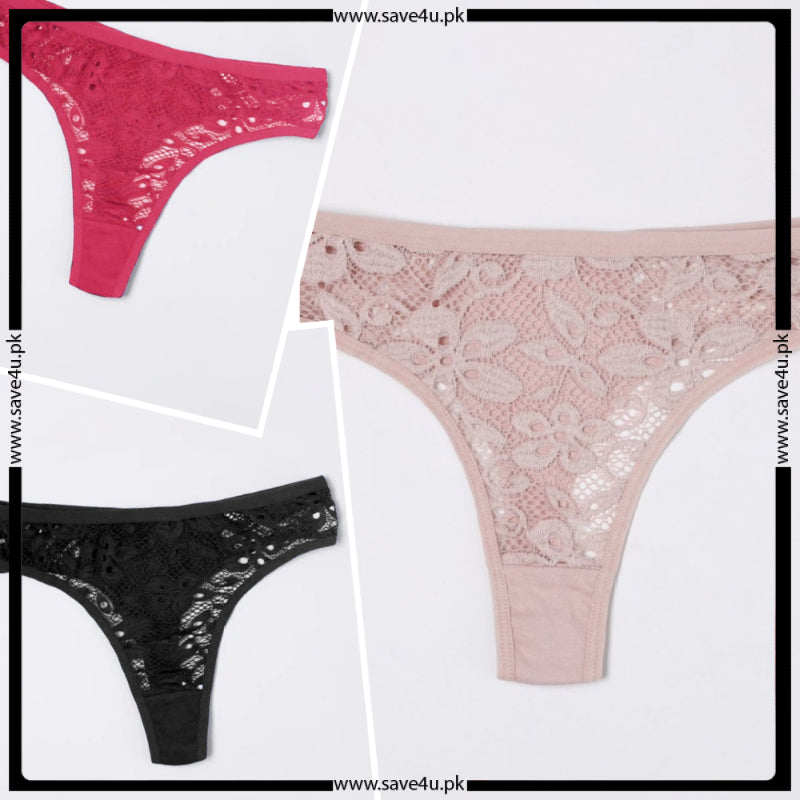 Pack of 4 See Thong Through Net Panties