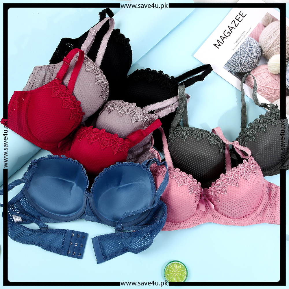 Thin Padded Push up Trim Lace Bra