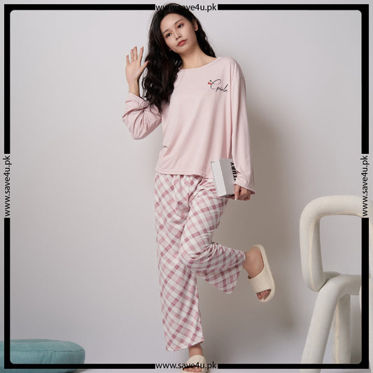 Check Printed Comfort Soft Cotton Night Set