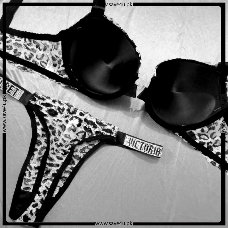 Padded Push Up Cheeta Printed Bra Set