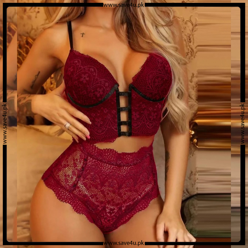 Stylish Lace See Through Lingerie Set