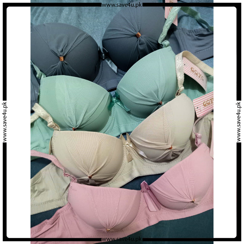 Stylish Front Ribbon Padded Wired Bra