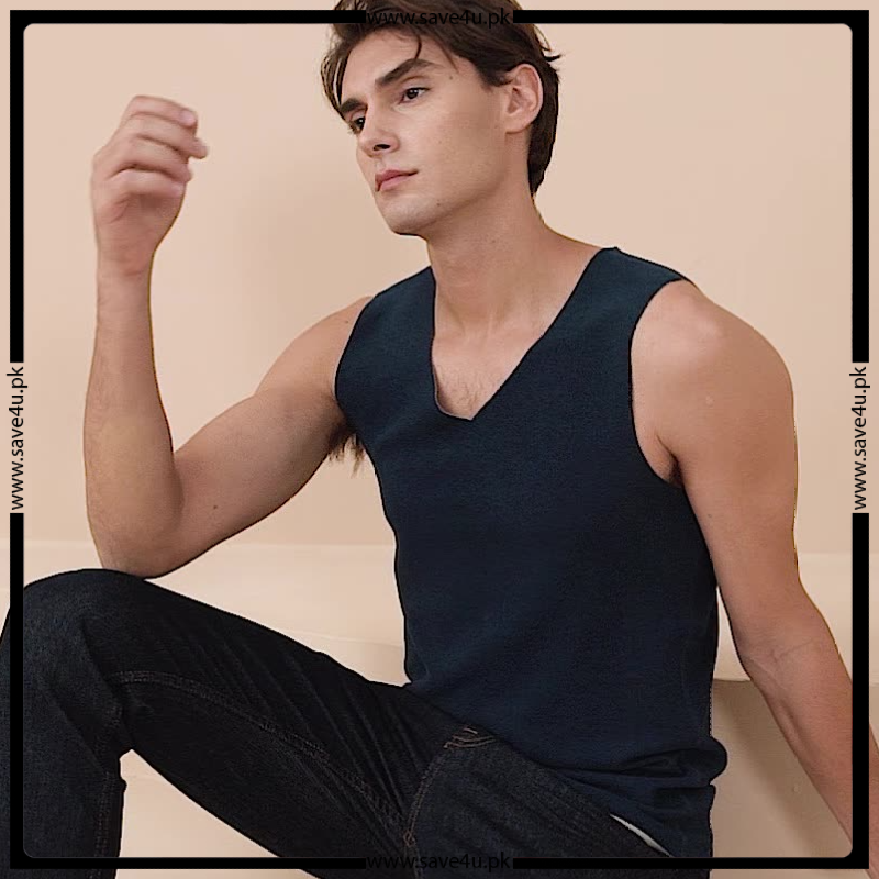 Plain Thermal Warm Sleeveless Camisole For Men
