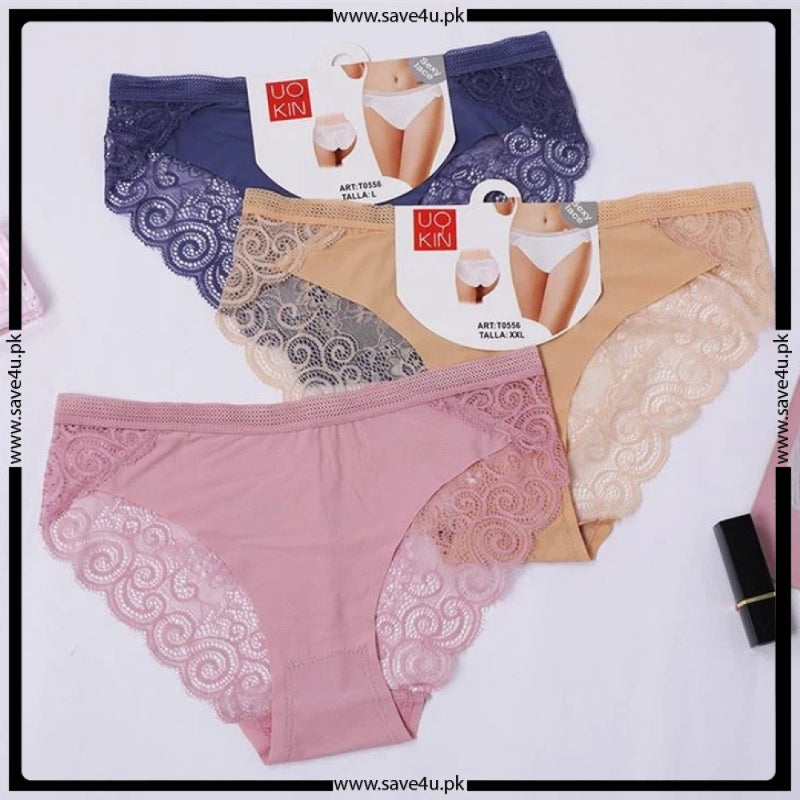 Pack of 3 Nylon Floral Lace Panties
