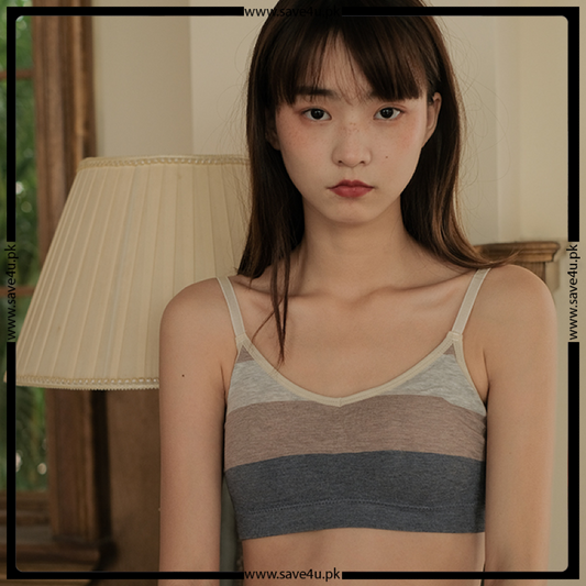 Strips Design Padded Adjustable Pullover Bra