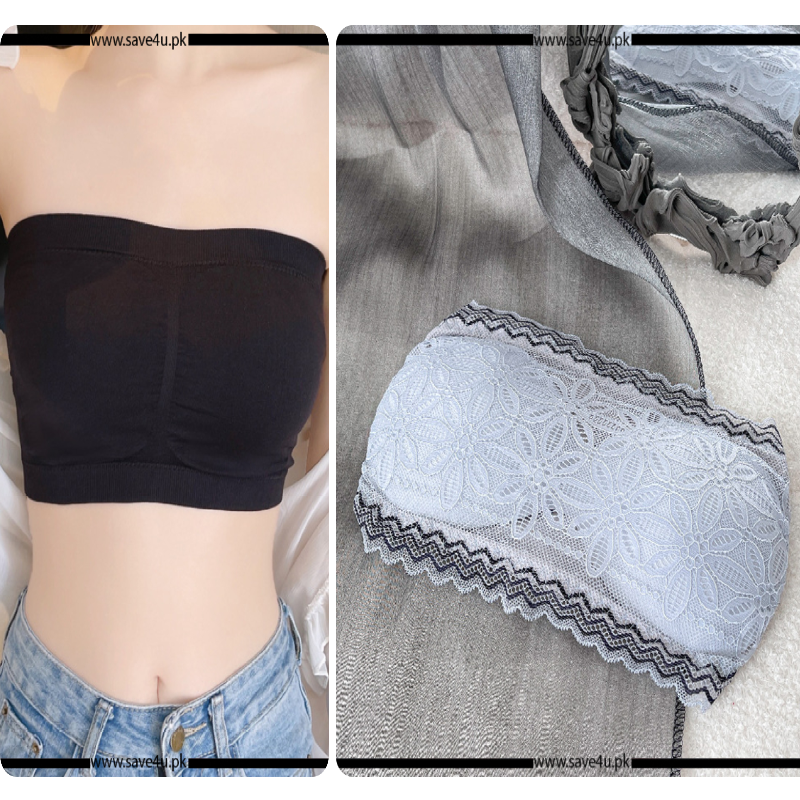 Pack of 2 Strapless Padded Wireless Bra