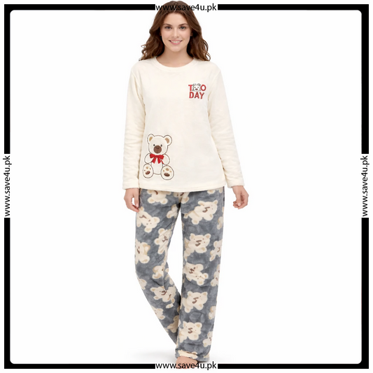 Check Pajama Suit Warm Fleece