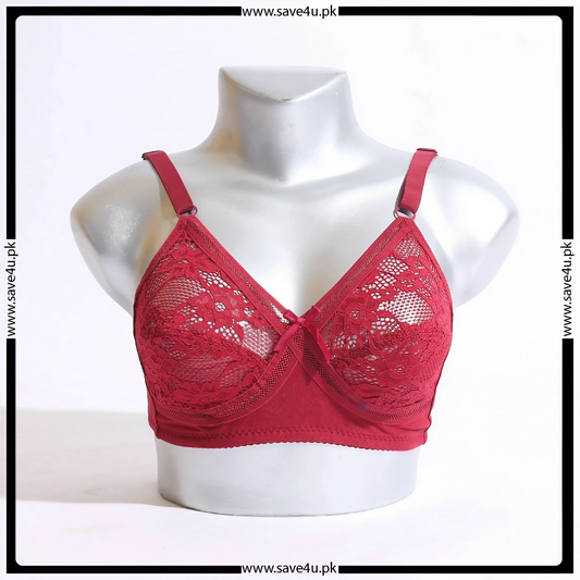 Lace Cups Cotton Band Non Wired Bra