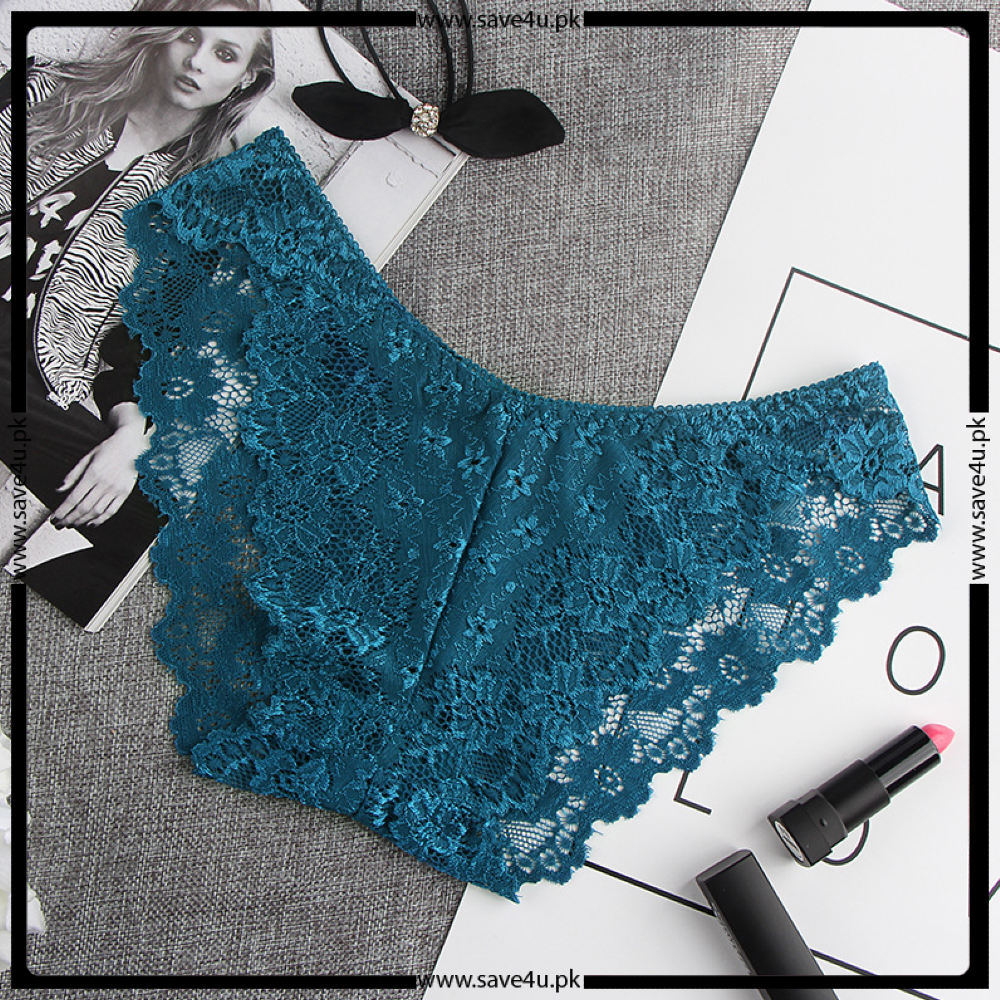 Pack of 3 Floral Design Mesh Panties