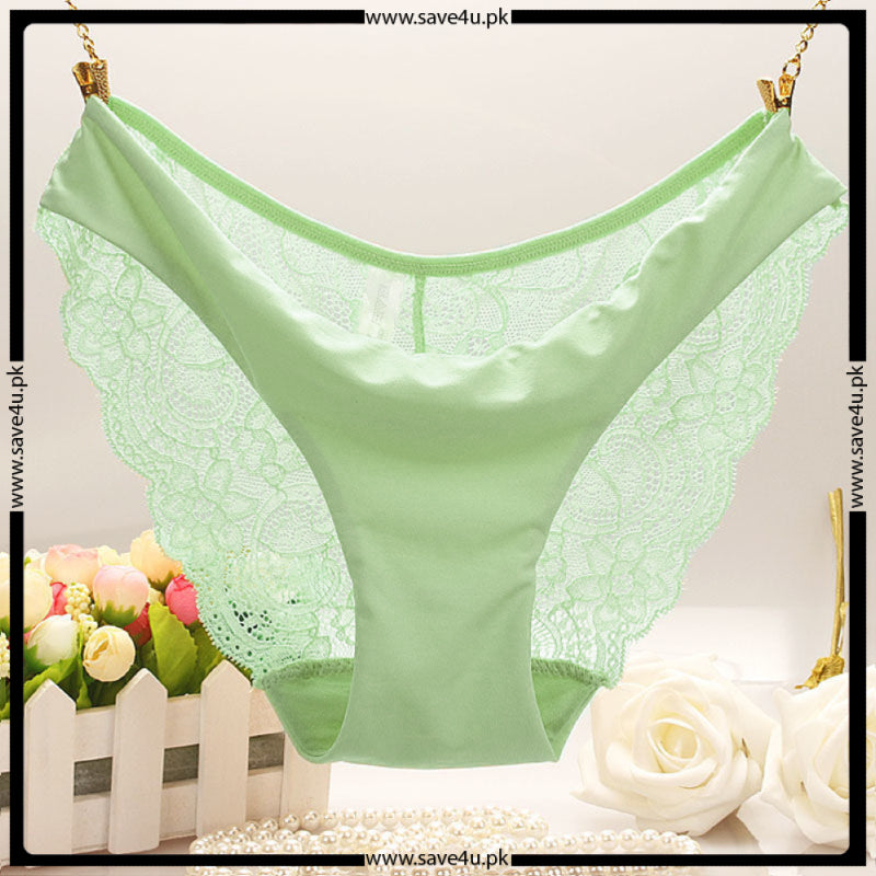 Pack of 3 Beautiful Floral Lace Design Thong Panties