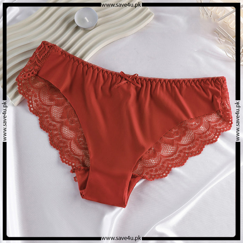 Pack of 3 Lace Trim Nylon Thong Panties