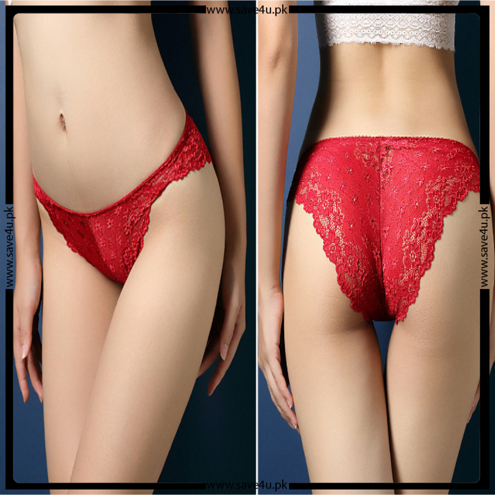 Pack of 3 Floral Design Mesh Panties
