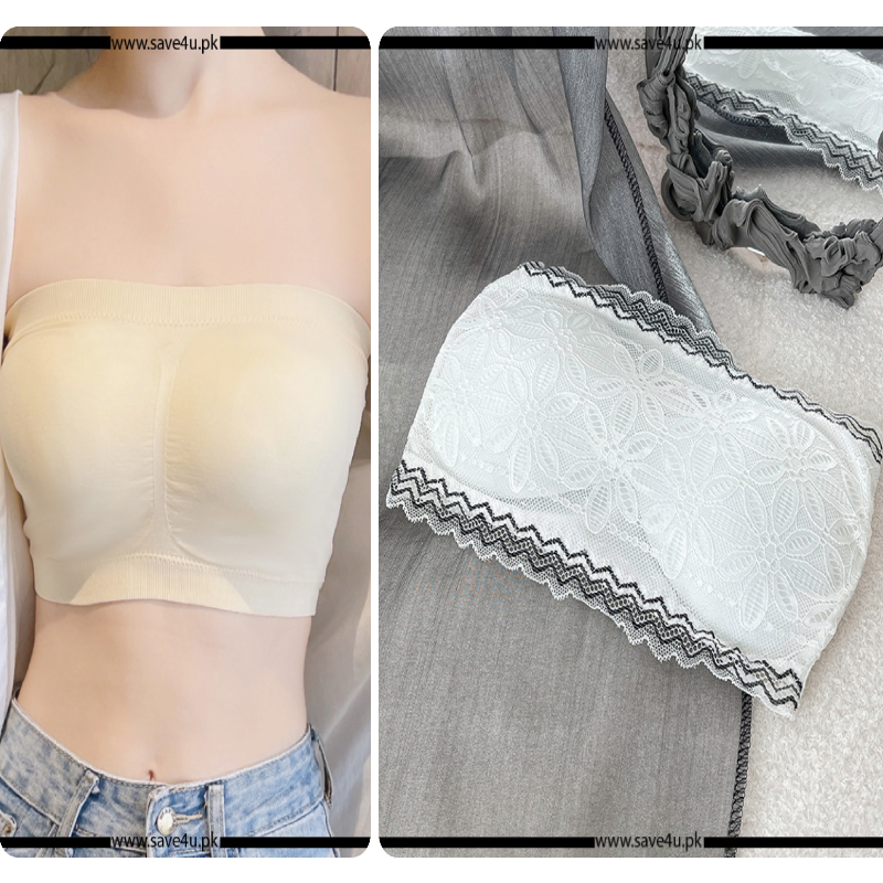 Pack of 2 Strapless Padded Wireless Bra