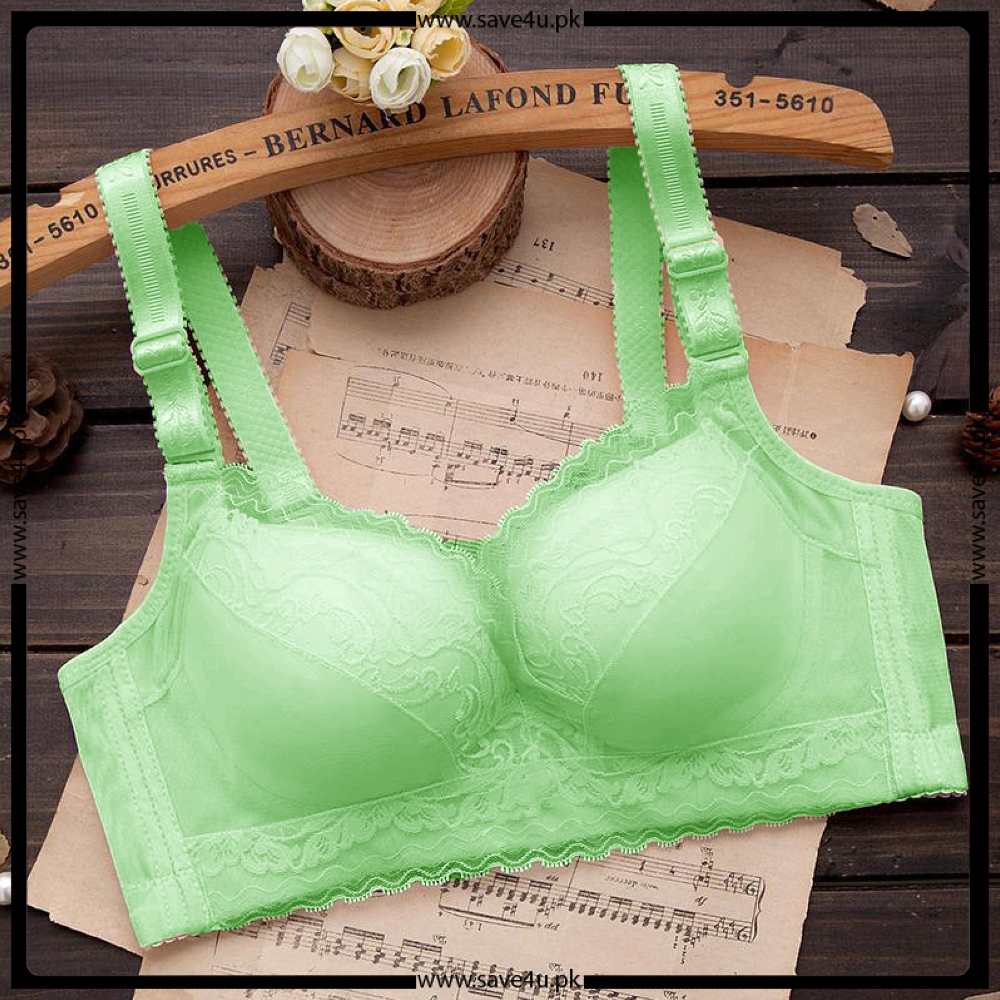 Trim Lace Double Padded Wireless Bra For Girl's