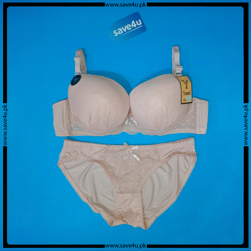 Floral Design Double Padded Wired Push Up Bra Set