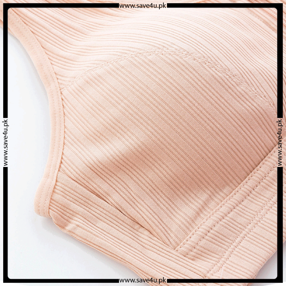 Padded Zipper Front Open Non Wired Support Bra