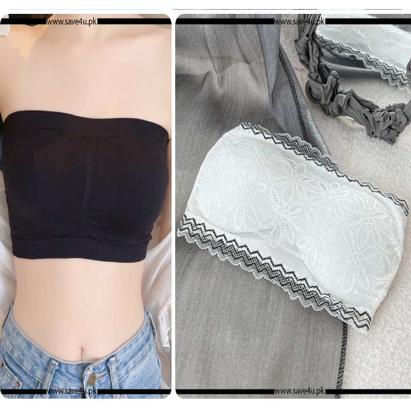 Pack of 2 Strapless Padded Wireless Bra