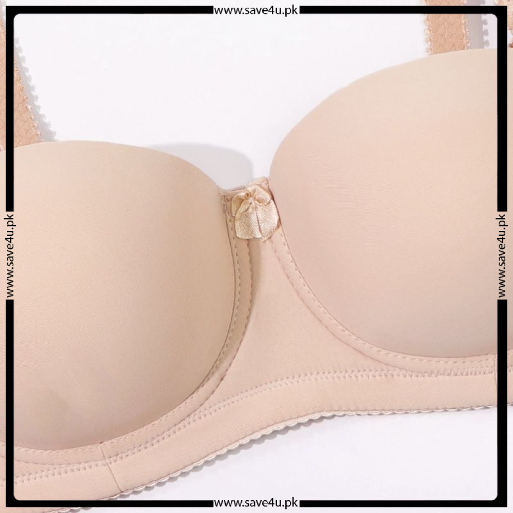 Seamless Silicone Grip Push Up Demi Cup Bra