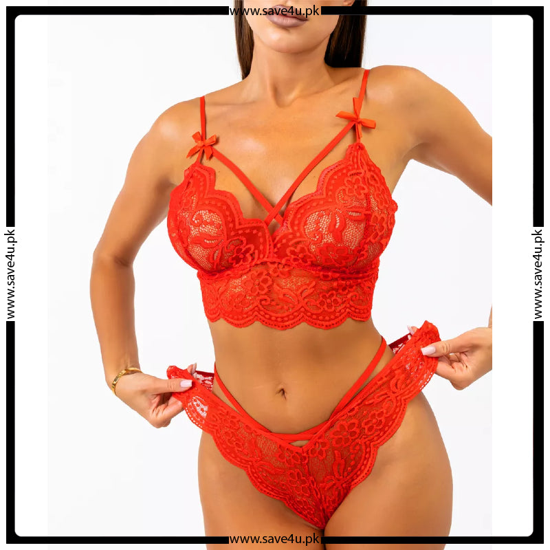 Alluring Soft Net Lingerie Set