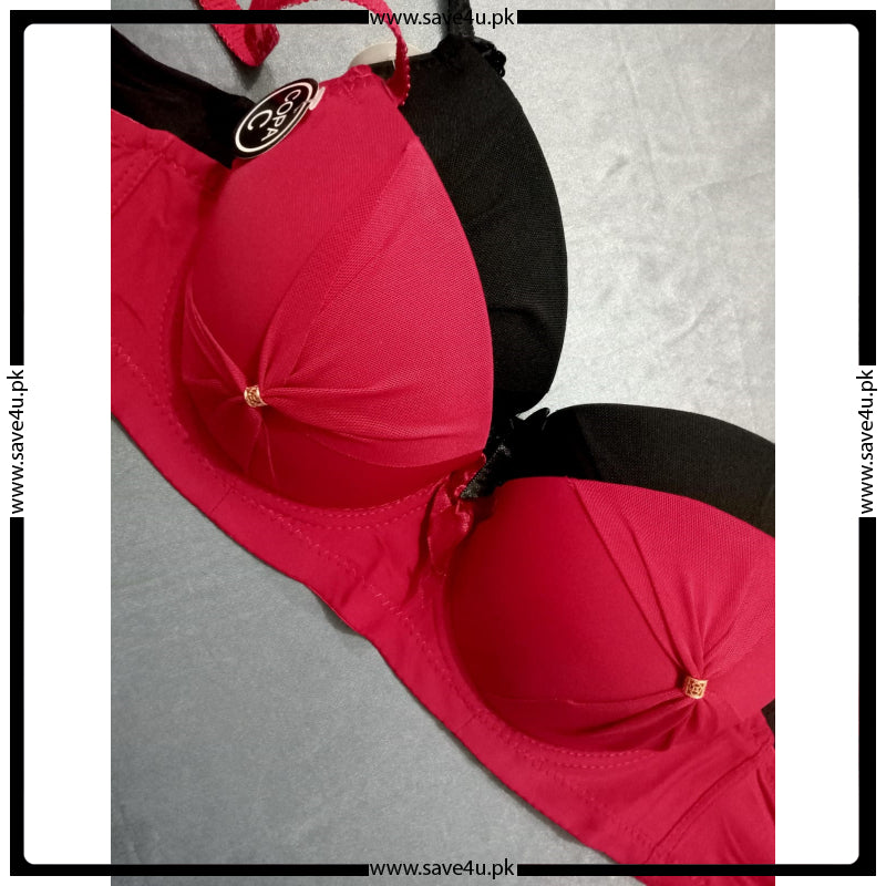 Stylish Front Ribbon Padded Wired Bra
