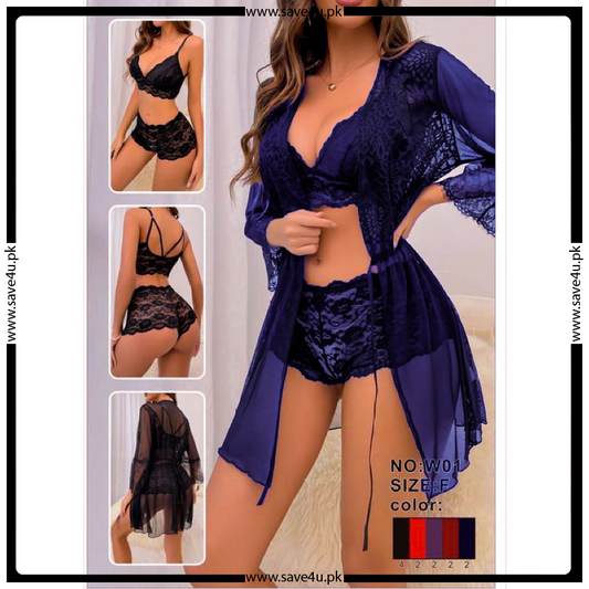 3 Pcs Stylish Short Lingerie