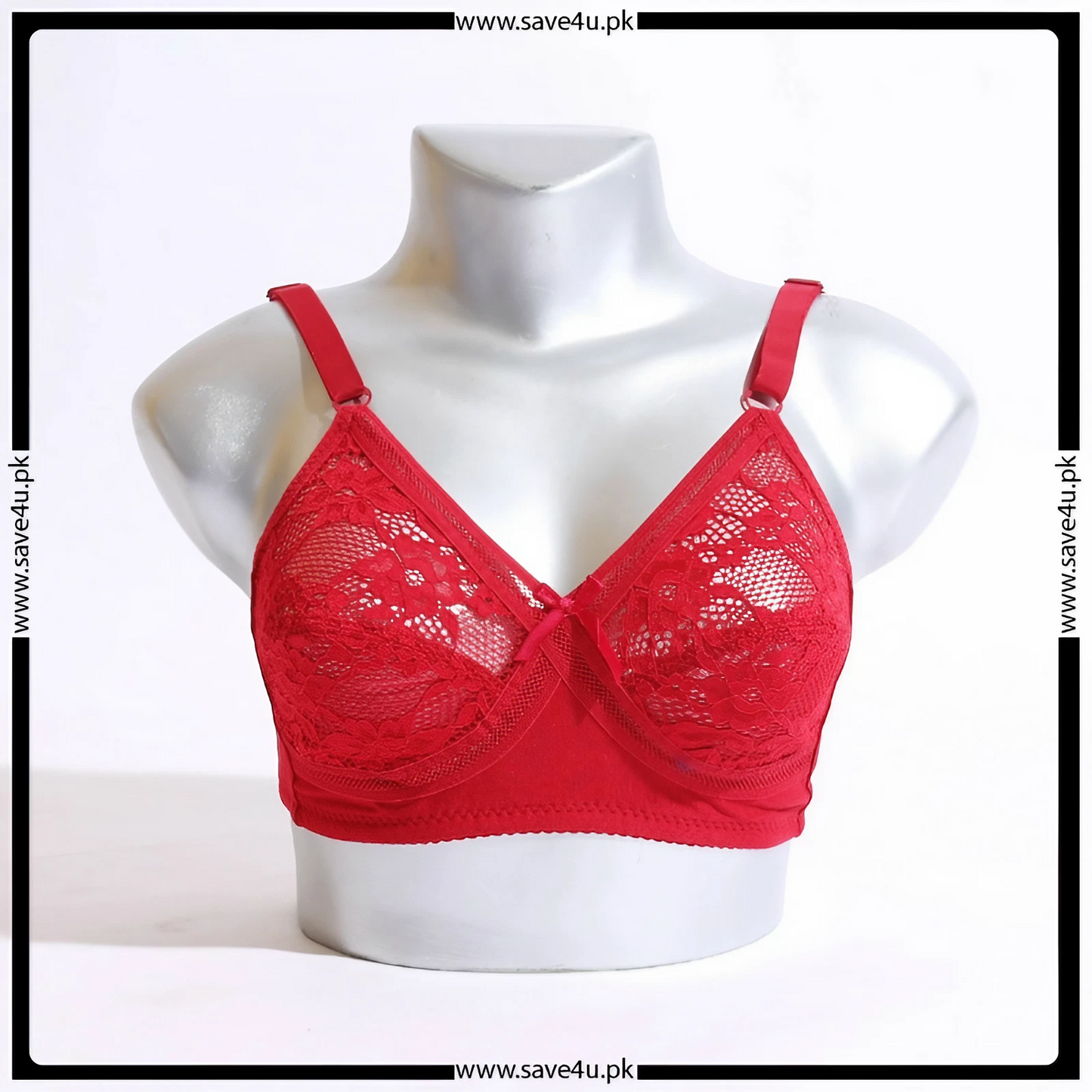 Lace Cups Cotton Band Non Wired Bra