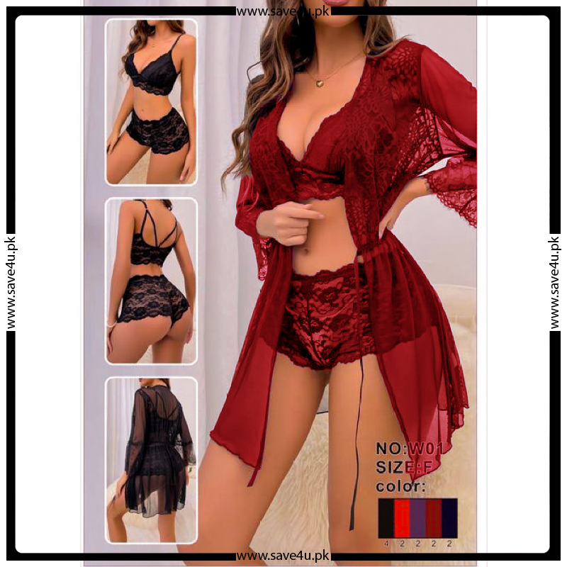 3 Pcs Stylish Short Lingerie