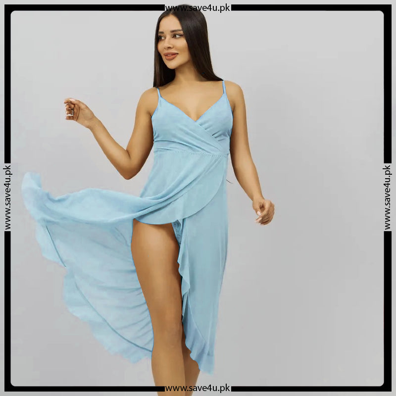 Elegant Sheer Flowing Gown Nightwear