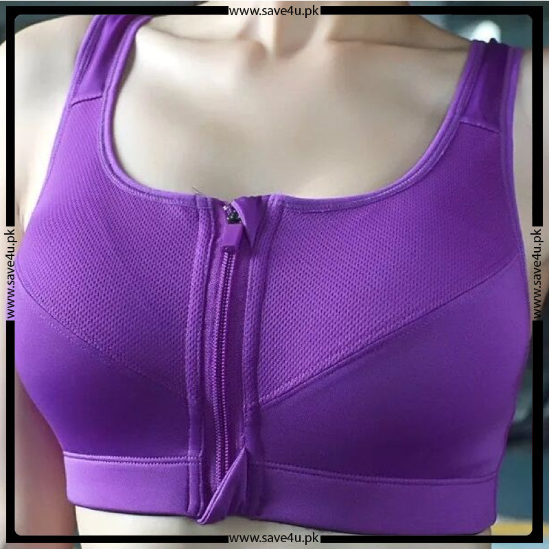 Ladies Yoga Front Closure Thin Padded Sports Bra