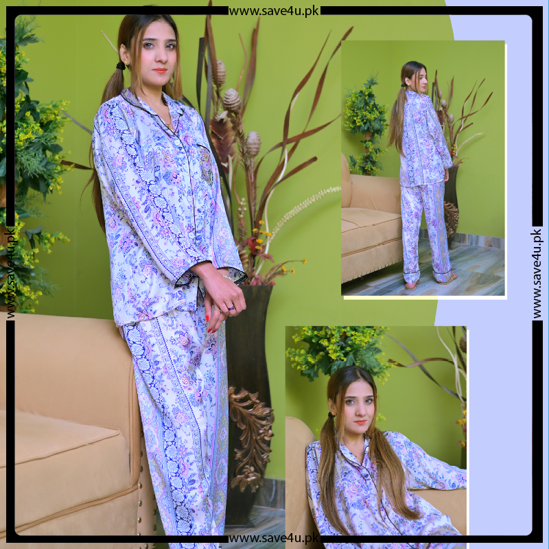 Flower Printed Long Sleepwear For Ladies