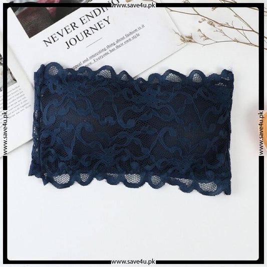 Floral Lace Design Cute Padded Strapless Bra