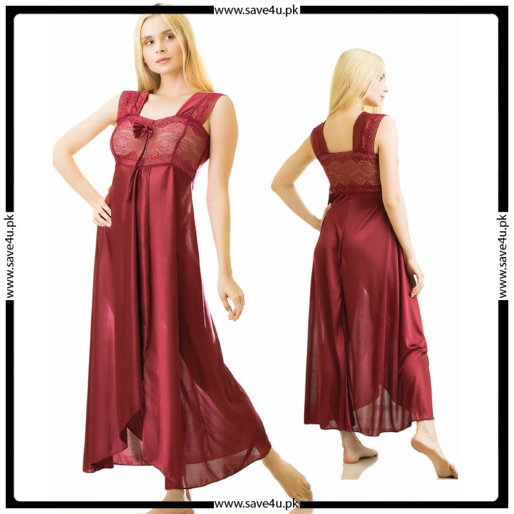 Ladies Stylish Lace Design Comfy Long Nightdress