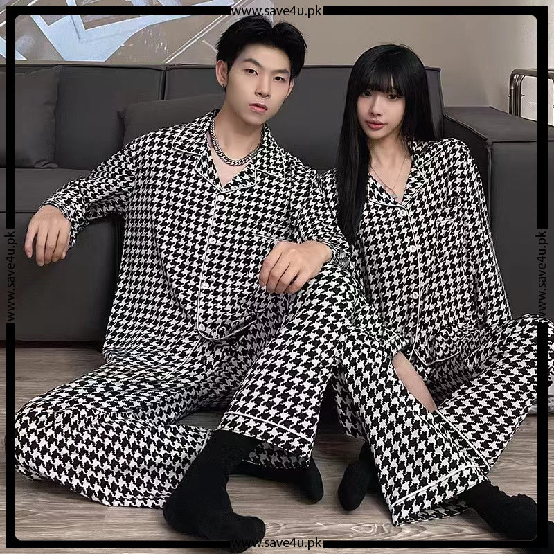 2-Pieces Printed Satin Silk Pajama Set